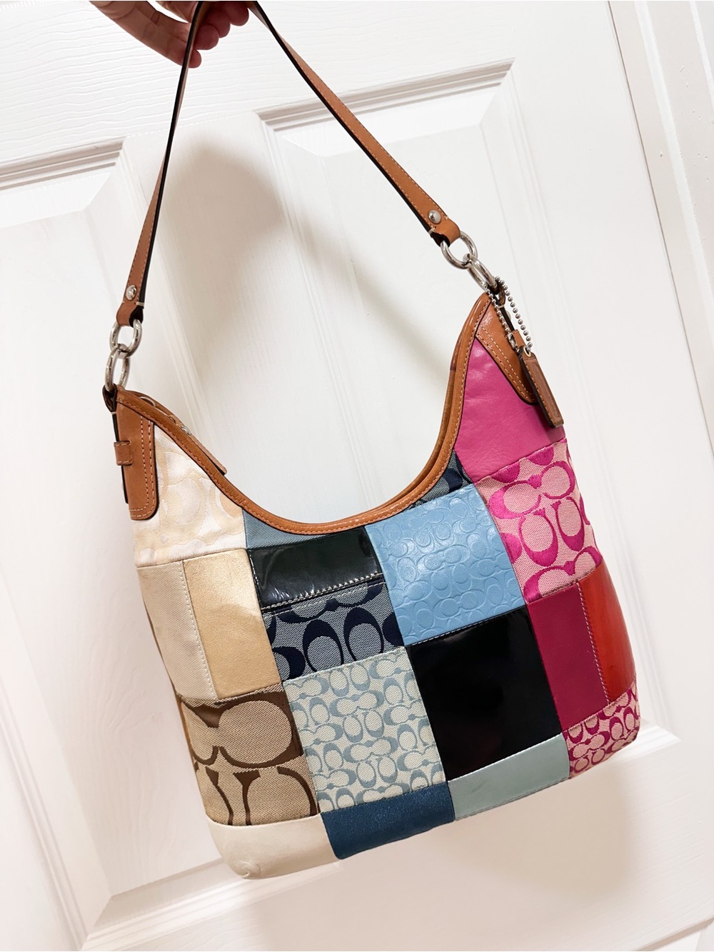 Coach Patchwork Convertible Hobo Shoulder Crossbody Bag - Picture 10 of 16